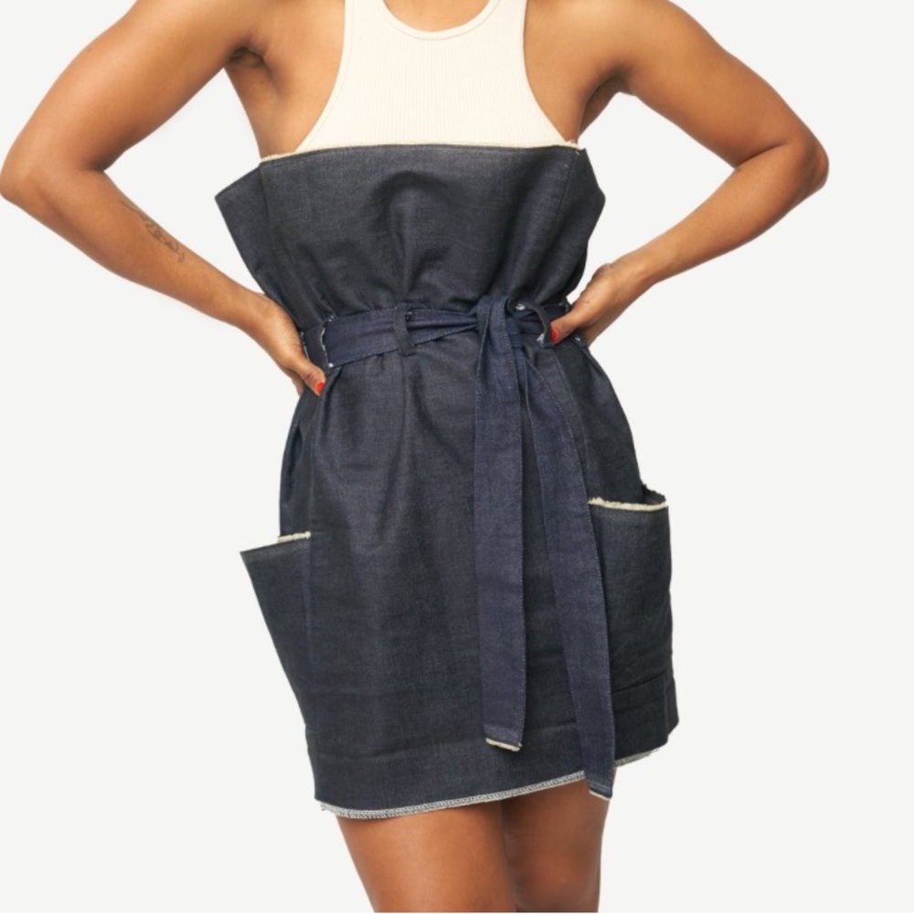 Something by Sonjia denim paper bag skirt